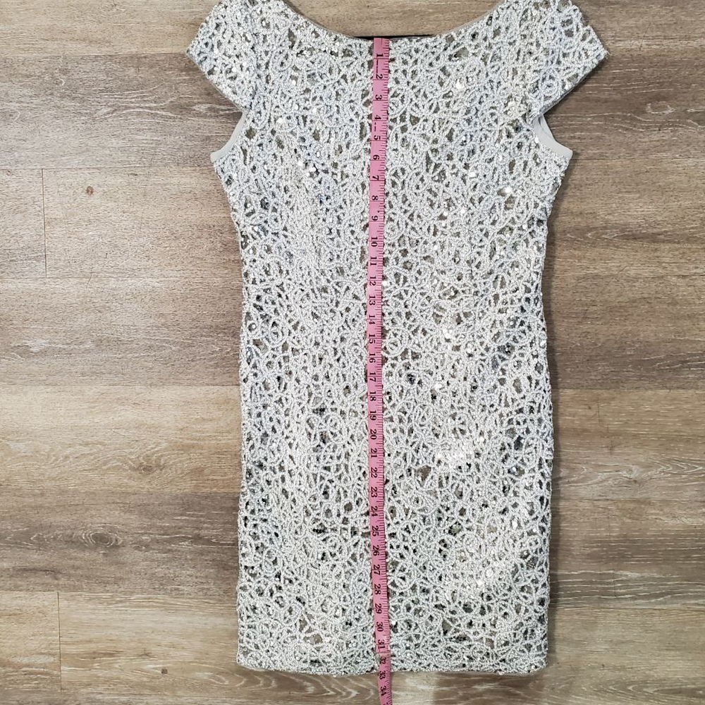 Women's Adrianna Papell Dress Size 12 Silver - Picture 6 of 7